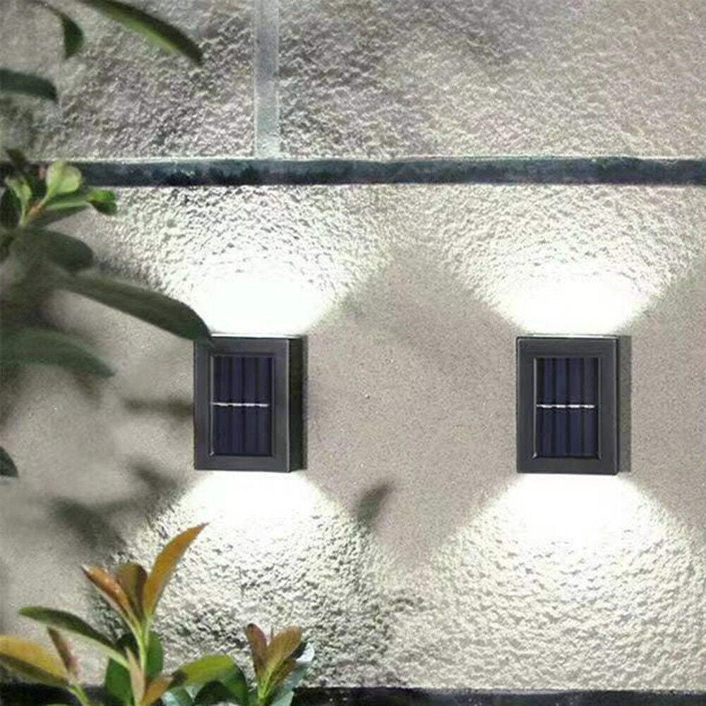 Set 2 Lampi Solare Pentru Perete Exterior, Iluminare Sus-Jos , 4 leduri