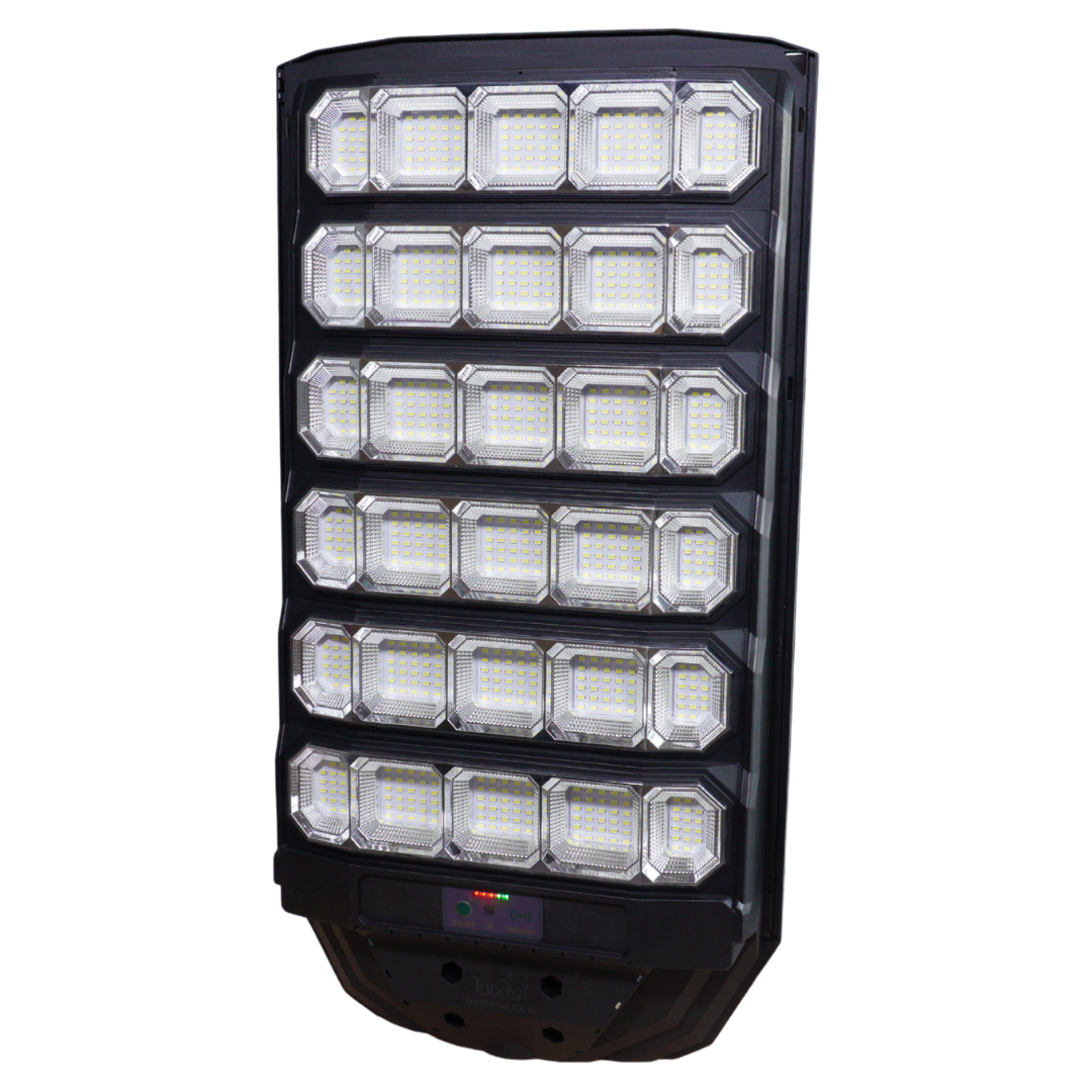 Lampa Solara Stradala Polaris Innova 1600W – LED 120 000 lm, Senzor Lumina/Miscare si Telecomanda, IP66 & Suport Prindere+Cadou Surpriza