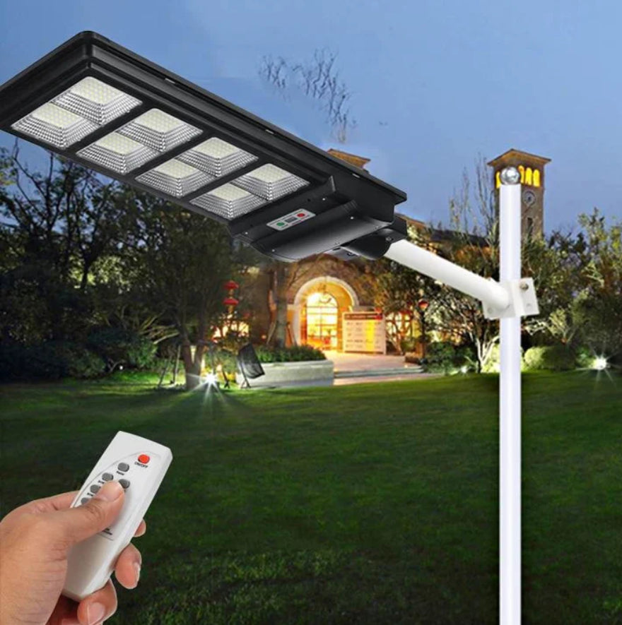 Set 2 X Lampa cu Incarcare Solara, 400W Iluminat Jortan Panou Fotovoltaic + Telecomanda