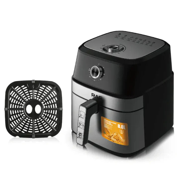 Air Fryer RAF-5319 - Friteuză cu aer cald, fără ulei, 6.5L, 1800W, Negru