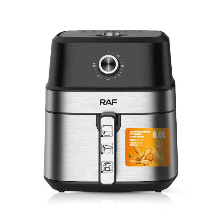 Air Fryer RAF-5319 - Friteuză cu aer cald, fără ulei, 6.5L, 1800W, Negru