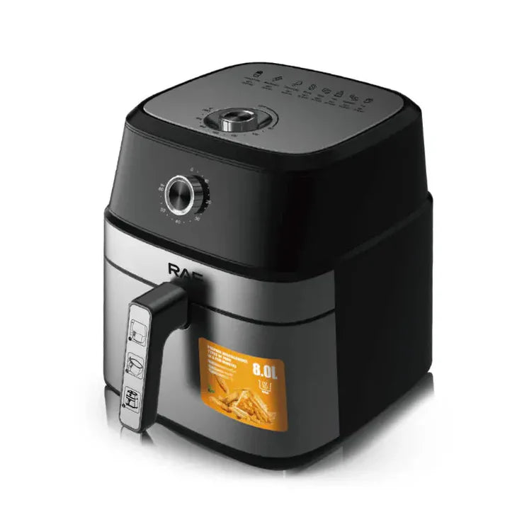 Air Fryer RAF-5319 - Friteuză cu aer cald, fără ulei, 6.5L, 1800W, Negru