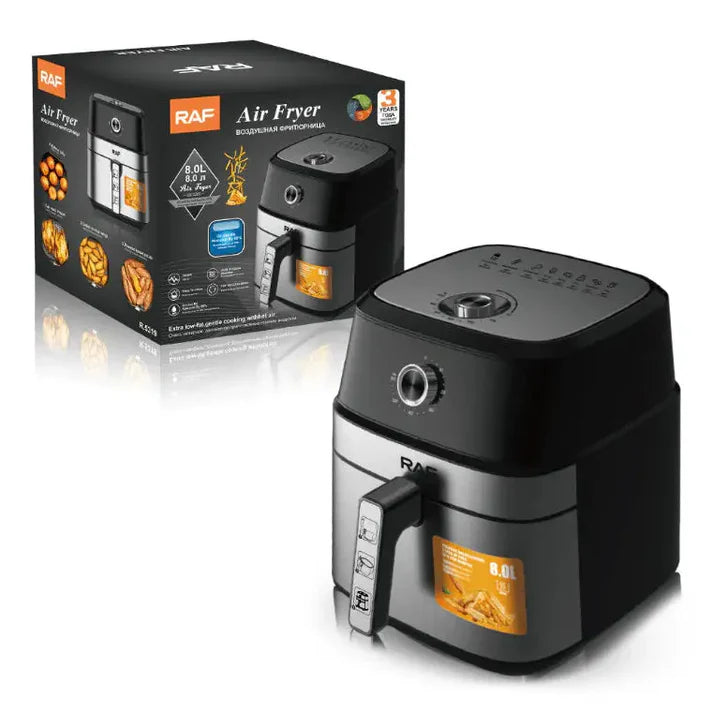 Air Fryer RAF-5319 - Friteuză cu aer cald, fără ulei, 6.5L, 1800W, Negru