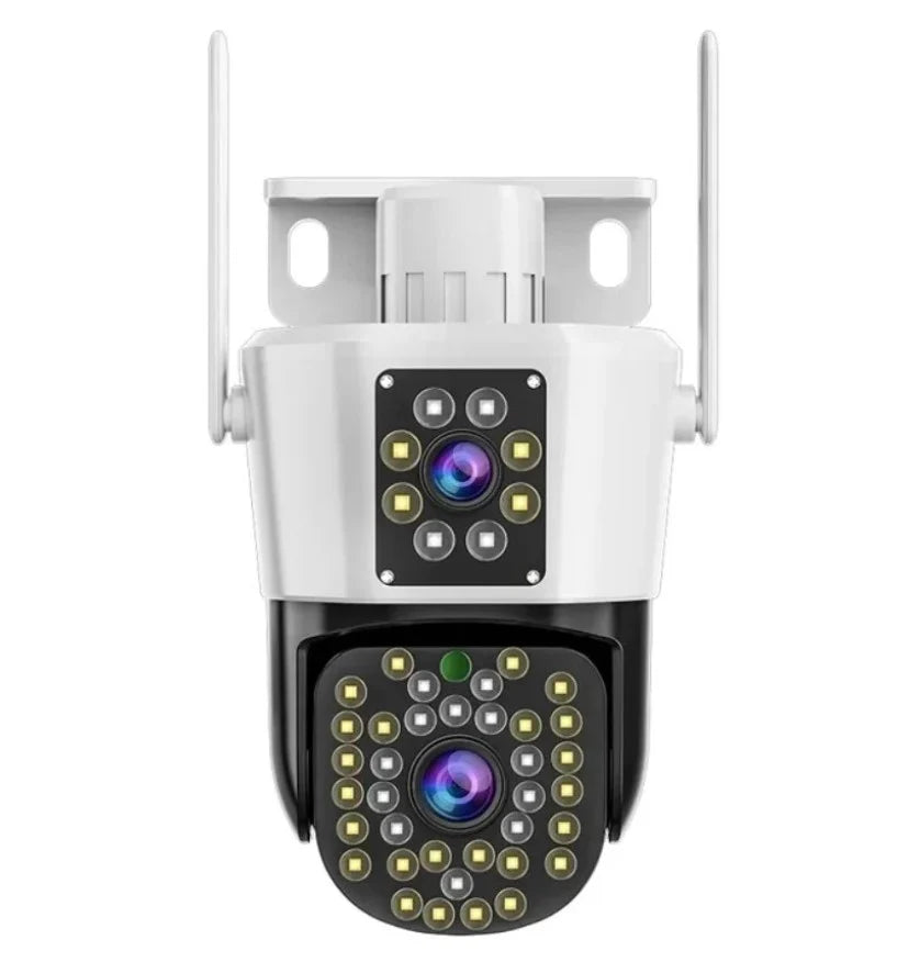 Camera de Supraveghere Duală Jortan 8293, 6MP, WiFi sau Cablu, Ip66 , 44 Led Vedere Nocturna