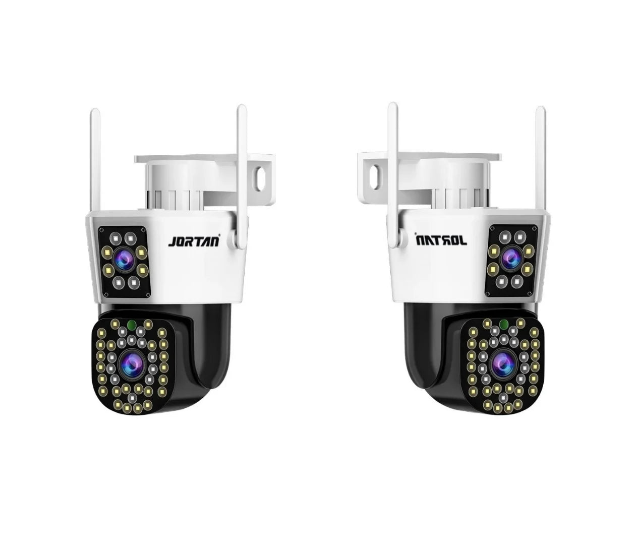 Set 2 x Camera de Supraveghere Duală Jortan 8293, 6MP, WiFi sau Cablu, Ip66 , 44 Led Vedere Nocturna
