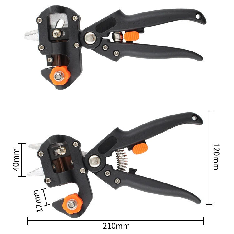2 X Cleste Profesional de Altoit cu 3 Cutite U V Omega + Furtun Extensibil 30 M + 3 x Banda Pentru Altoit Biodegradabila