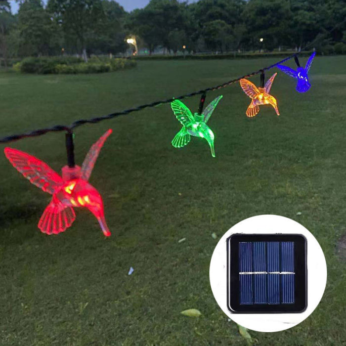 Set 2x Instalatie Solara Decorativa PASARI cu LED – 20 Pasari Luminoase M375-7, Lumina RECE