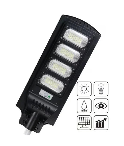 Lampa Solara 420W de Exterior 192 Led , IP66, senzor de lumina ,senzor miscare, Telecomanda
