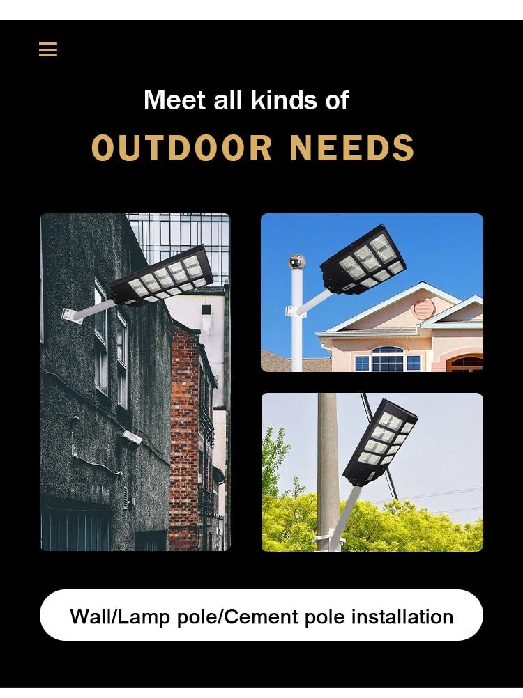 Lampa Solara Dubla Jortan Exterior 800W / 600W Leduri Generatie Noua, Telecomanda, Suport Metalic