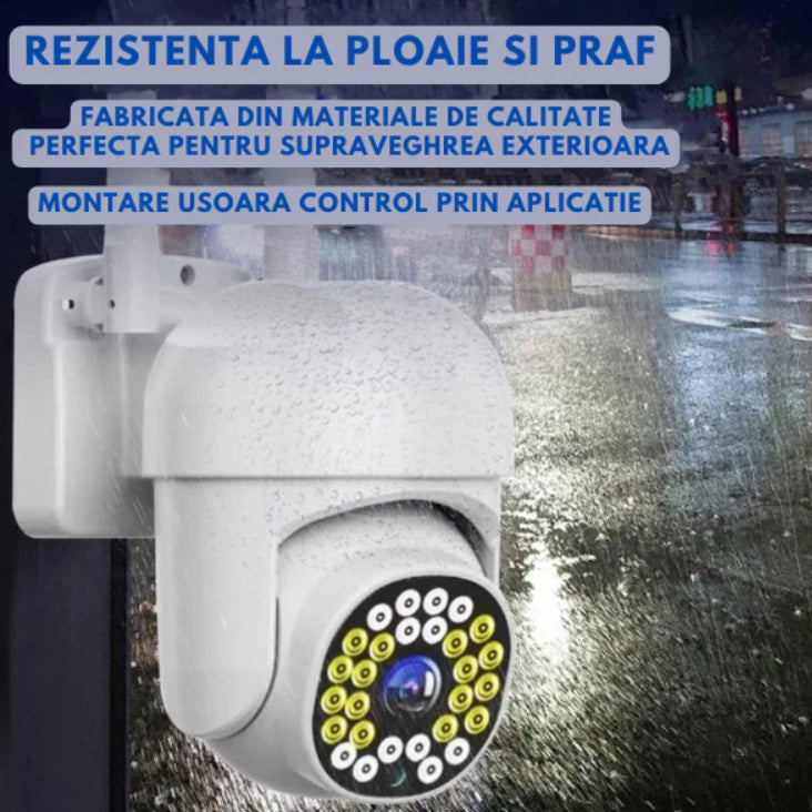 Pachet 3 x Cameră de Supraveghere Jortan 8161QJ, 28 LED-uri, WiFi, HD, Viziune Nocturnă cu Infraroșu și Protecție IP66, Transmisie Live pe Telefon