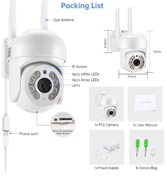 Oferta Verii! 4 X Camera De Supraveghere Jortan Wifi IP + 4 Carduri 32 GB