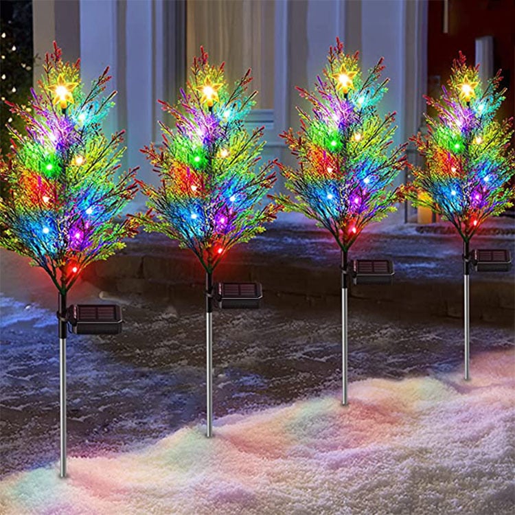 Set 2 Copaci Tuia Solari cu Lumini LED – Magia Sărbătorilor în Grădina Ta
