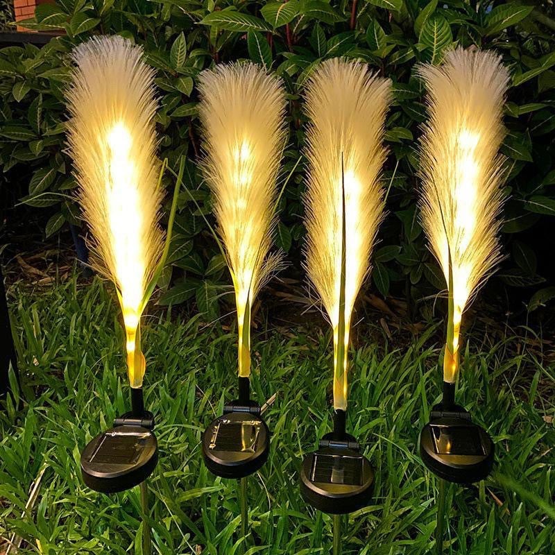 Set 2 Lampi Solare Decorative tip Iarba Pampas cu LED M374-22, 70cm, lumina calda, IP66