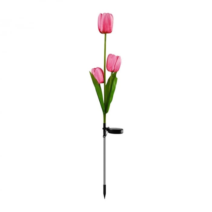 Set 2 Lampi Solare Lalele Decorative, 70cm, IP66, LED cu Senzor Lumina