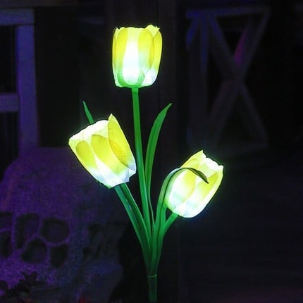 Set 2 Lampi Solare Lalele Decorative, 70cm, IP66, LED cu Senzor Lumina