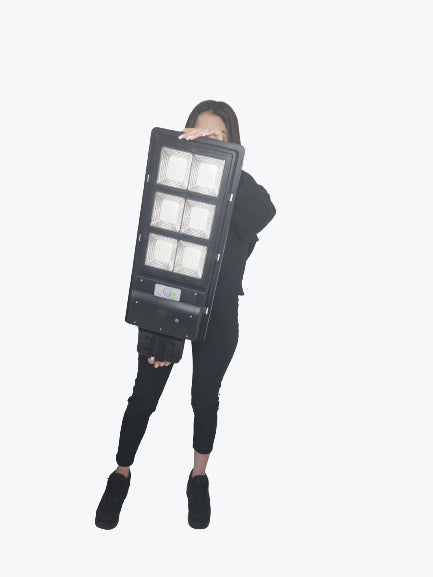 LAMPA SOLARA LED, JORTAN, 300W, CORP ILUMINAT, CU INCARCARE SOLARA, PANOU FOTOVOLTAIC, SUPORT, TELECOMANDA