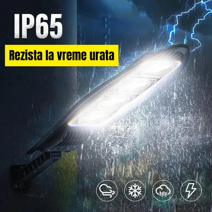 Set 2x Lampa Solara Stradala SKY 300W,  Senzor de miscare, Senzor de lumina cu Telecomanda + Cadou Surpriza