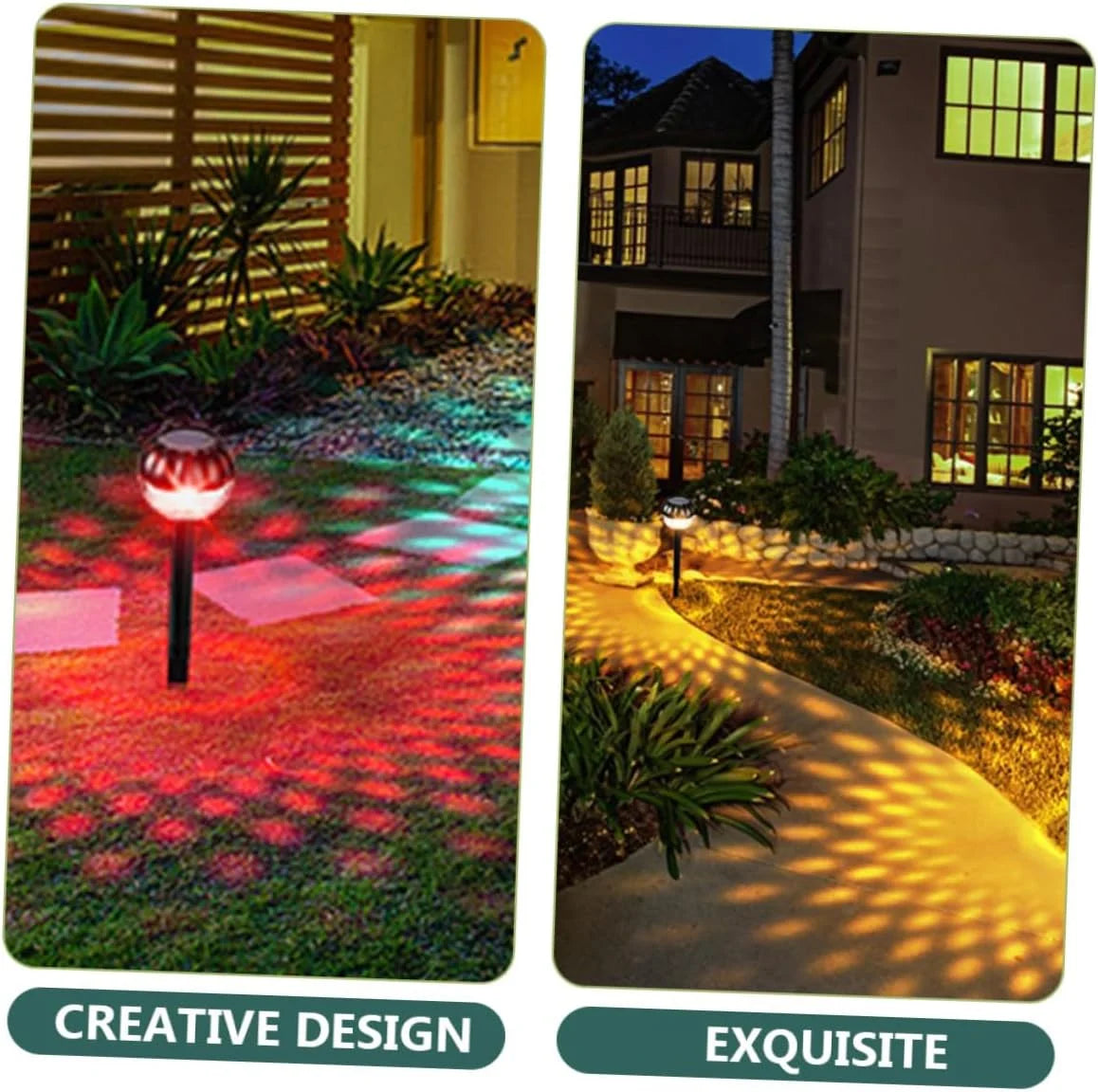Set 4 X Lampa Solara Ambientala PAPADIE , Acumulator Incorporat , Iluminare Albă sau Multicolor , Ip 65