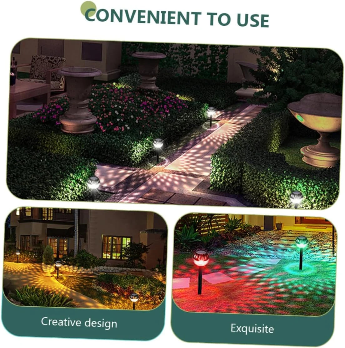 Set 4 X Lampa Solara Ambientala PAPADIE , Acumulator Incorporat , Iluminare Albă sau Multicolor , Ip 65