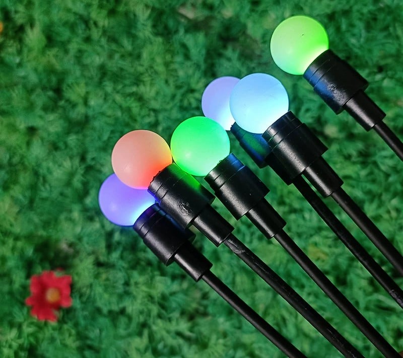 Set de 2 Lămpi Solare de Grădină cu Licurici Multicolor/Alb Cald – Eleganță și Magie în Spațiul Exterior
